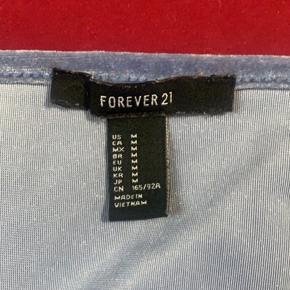 blue satin crop top, forever 21, size medium - Picture 3 of 4